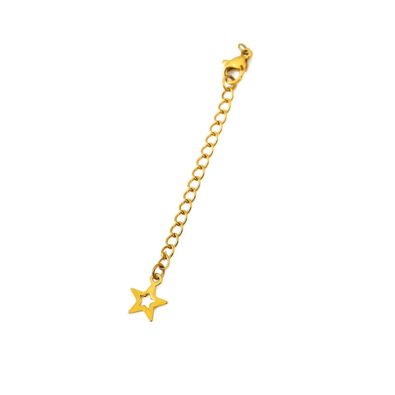 10pcs PVD Never Fade Stainless Steel Extender Extension Chain Extended Tail Chains Lobster Clasps For Necklace Jewelry Making