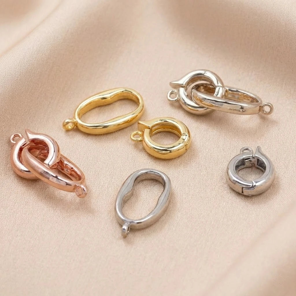 2pcs 18k Gold White Gold Plated Crystal Rhinestone Extension Fastener Clasp Set for DIY Bracelet Necklace and Jewelry Making