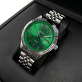 New Hot-Selling Men's Stainless Steel Five-Link Steel Band Watch with Arabic Numerals, Business Style, Round Case, Calendar Display Function, Valentine's Day Gift, Father's Day Gift, Holiday Gift, Halloween Gift