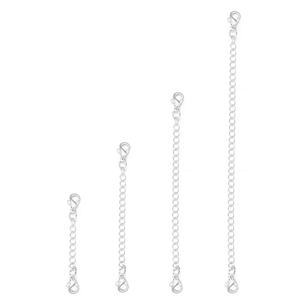 8pcs Plated Copper Extension Chain Lobster Clasps Connectors Metal Extended Tail Chains For Jewelry Making DIY Bracelet Necklace