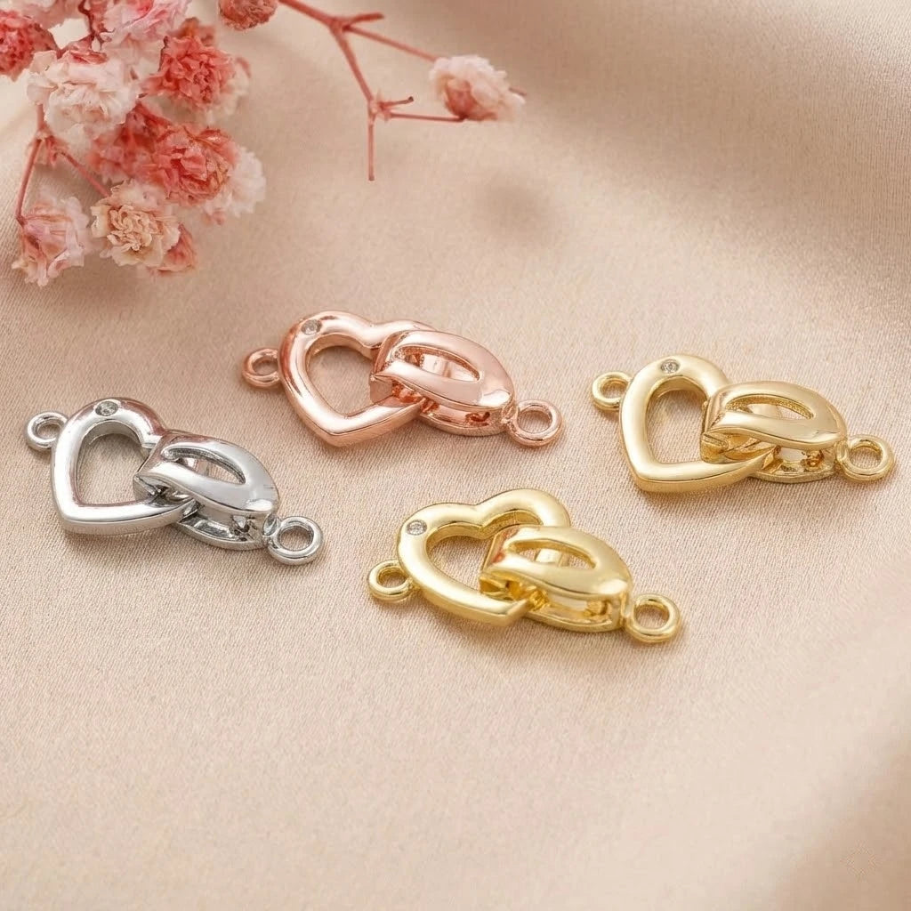 2pcs 18k Gold White Gold Plated Crystal Rhinestone Extension Fastener Clasp Set for DIY Bracelet Necklace and Jewelry Making