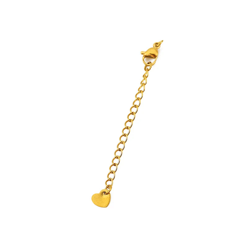 10pcs PVD Never Fade Stainless Steel Extender Extension Chain Extended Tail Chains Lobster Clasps For Necklace Jewelry Making