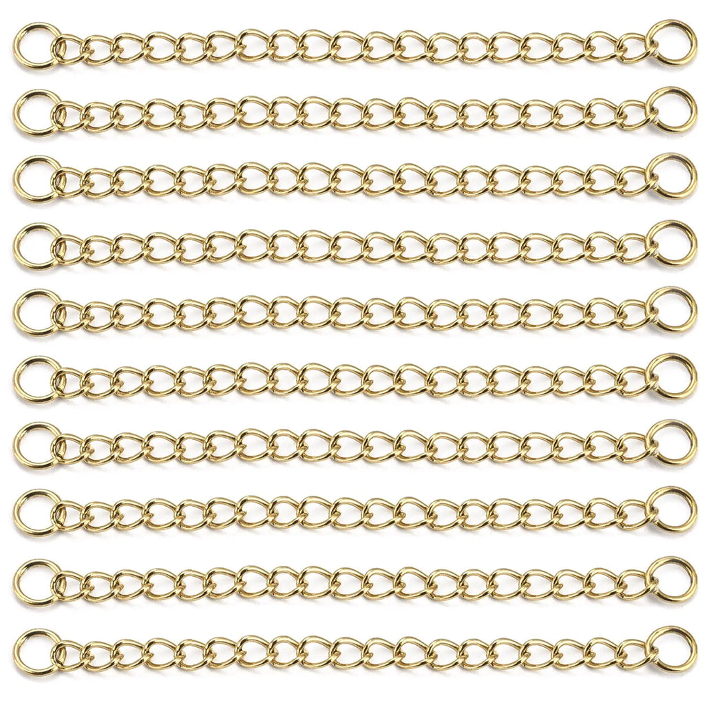 10pcs Stainless Steel Extension Chain No Fade Extended Connector Ball Tail Chain For Earrings Chain Necklace DIY Jewelry Making