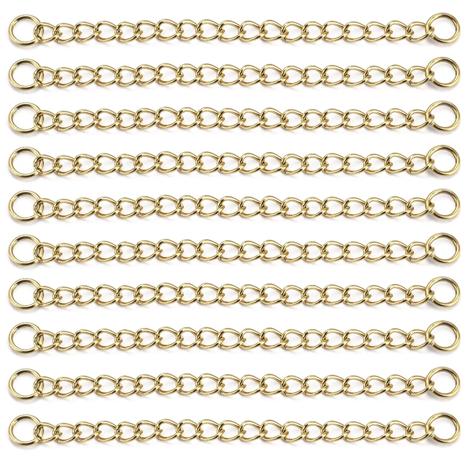 10pcs Stainless Steel Extension Chain No Fade Extended Connector Ball Tail Chain For Earrings Chain Necklace DIY Jewelry Making