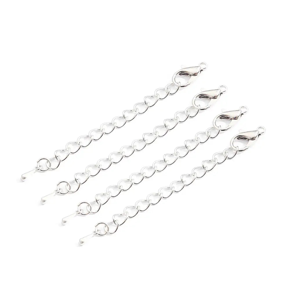 10Pcs/Lot 55mm Tone Extended Extension Tail Chain Lobster Clasps Connector For DIY Jewelry Making Findings Bracelet Necklace