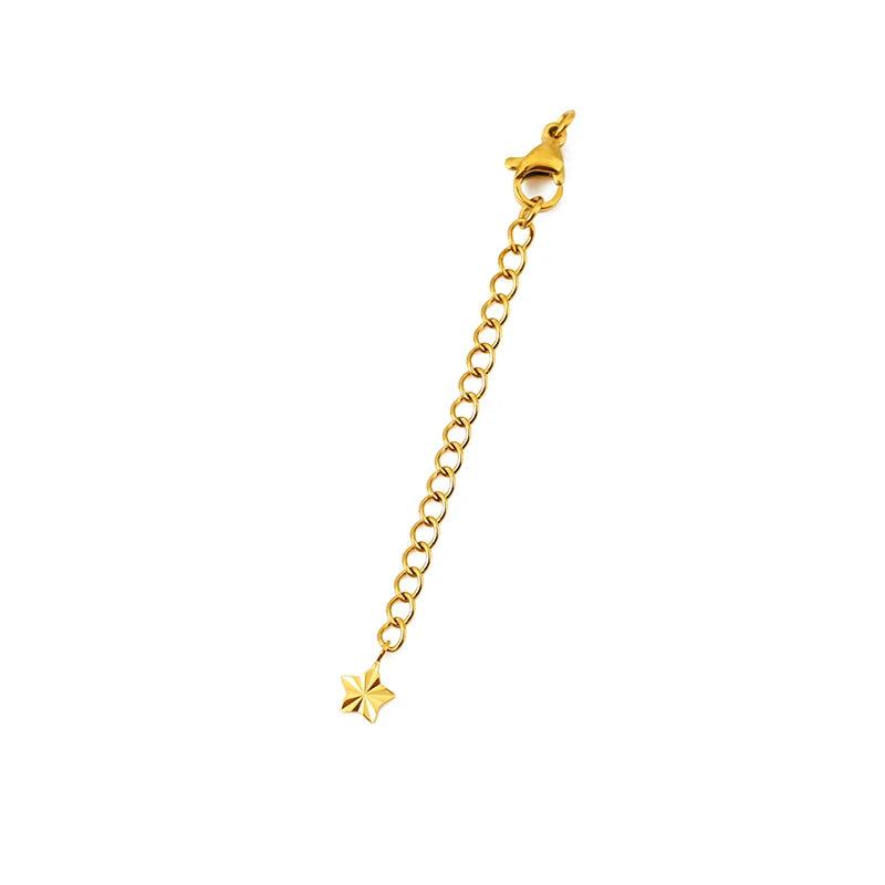 10pcs PVD Never Fade Stainless Steel Extender Extension Chain Extended Tail Chains Lobster Clasps For Necklace Jewelry Making