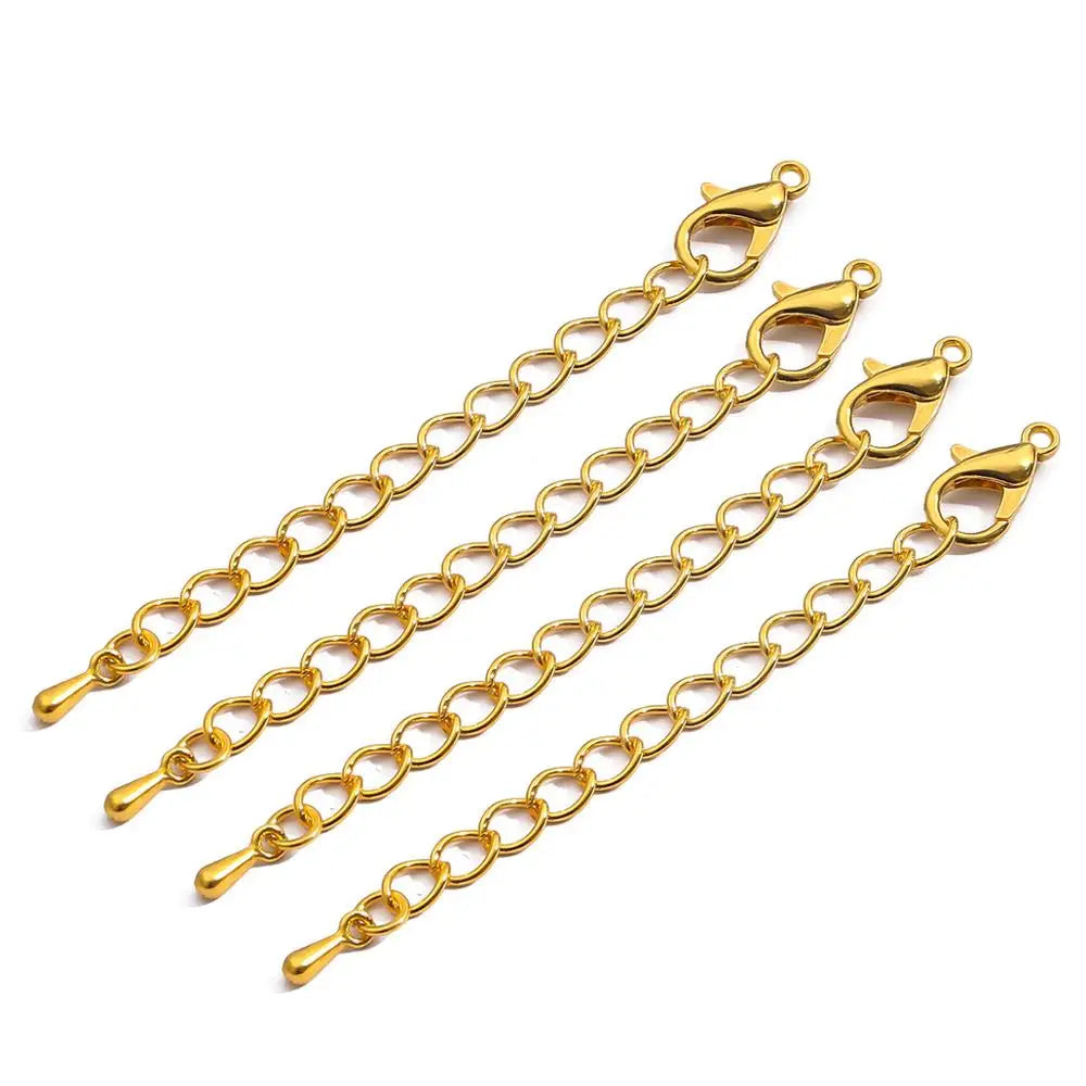 10Pcs/Lot 55mm Tone Extended Extension Tail Chain Lobster Clasps Connector For DIY Jewelry Making Findings Bracelet Necklace