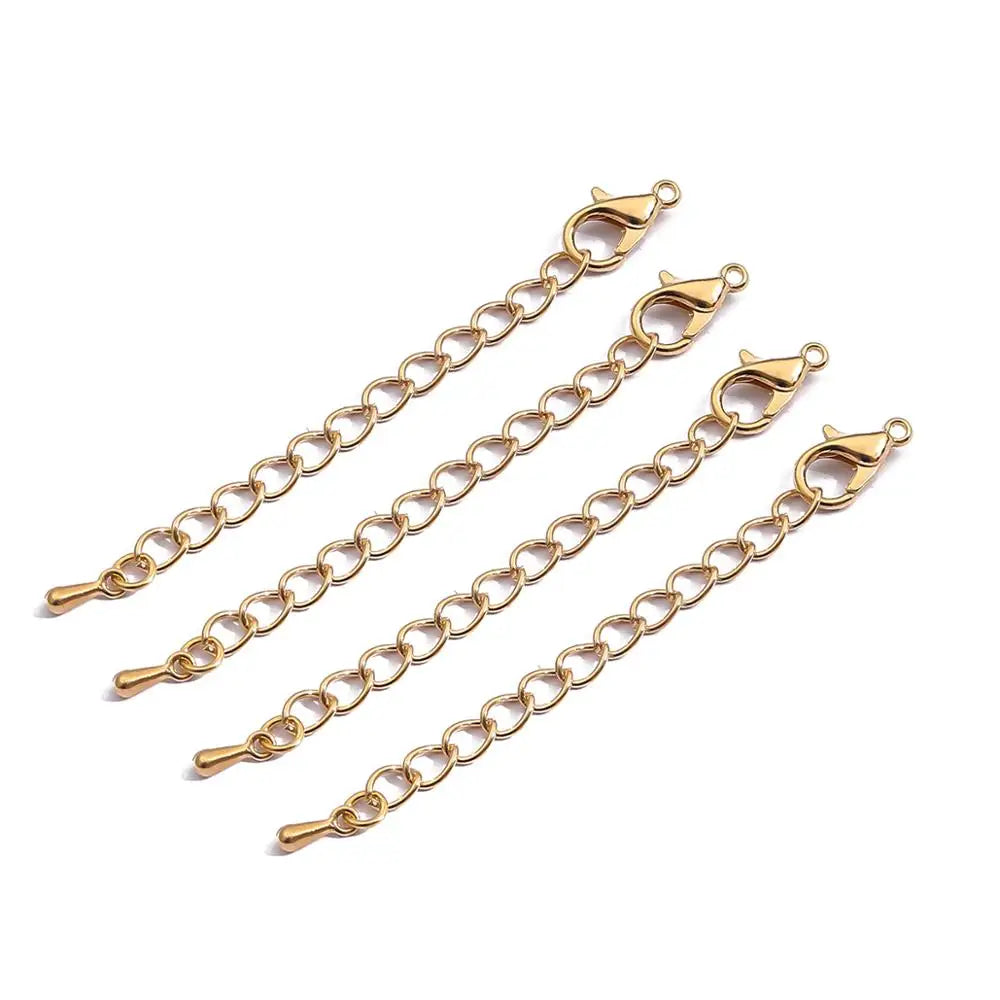 10Pcs/Lot 55mm Tone Extended Extension Tail Chain Lobster Clasps Connector For DIY Jewelry Making Findings Bracelet Necklace