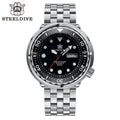 STEELDIVE SD1975W Black Dial Day and Date Function NH36 Automatic Movement 47.5mm Super Luminous 300M Waterproof Tuna Can Watch