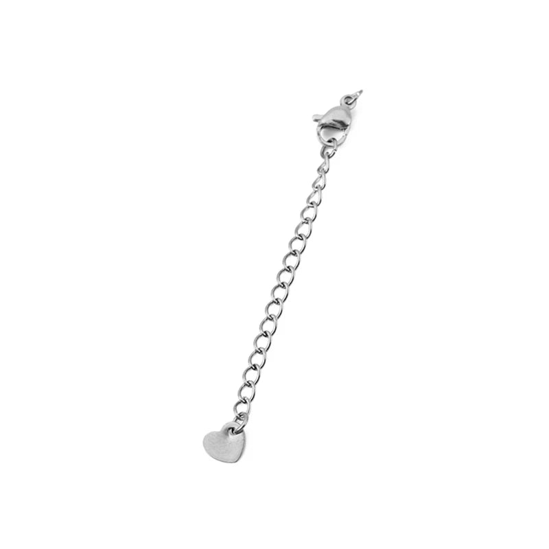 10pcs PVD Never Fade Stainless Steel Extender Extension Chain Extended Tail Chains Lobster Clasps For Necklace Jewelry Making