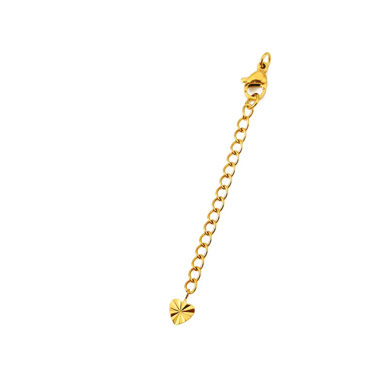10pcs PVD Never Fade Stainless Steel Extender Extension Chain Extended Tail Chains Lobster Clasps For Necklace Jewelry Making