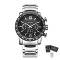 MEGIR Stainless Steel Casual Watches for Men Waterproof Luminous Dial Man Quartz Business Wristwatch with Chronograph Auto Date