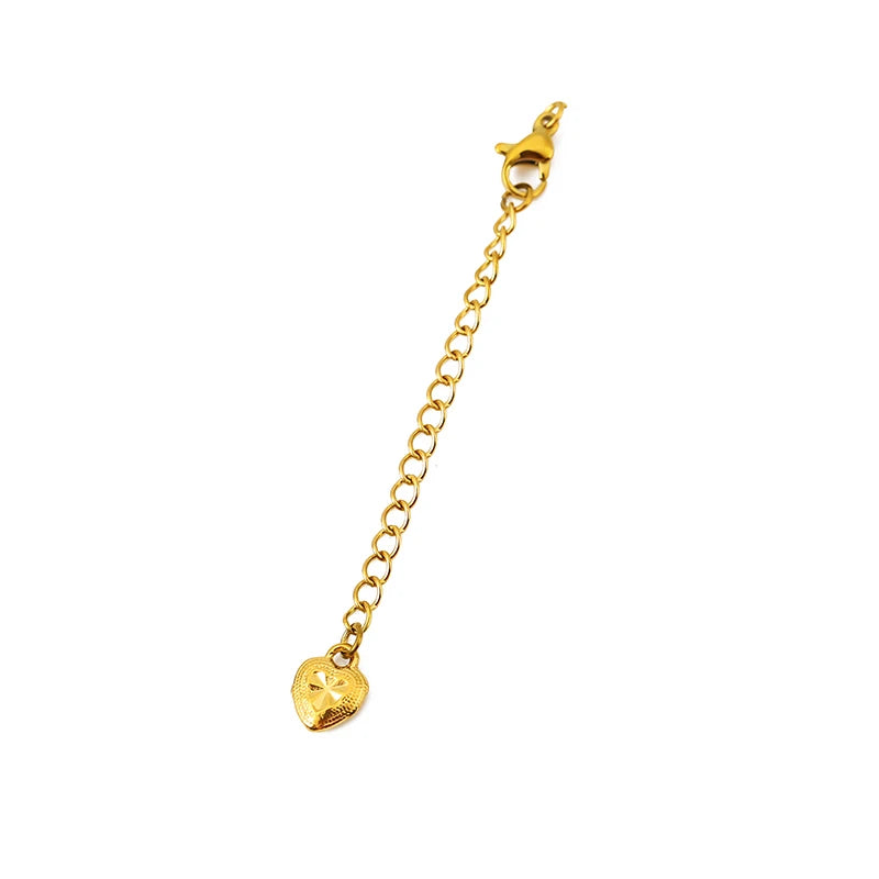 10pcs PVD Never Fade Stainless Steel Extender Extension Chain Extended Tail Chains Lobster Clasps For Necklace Jewelry Making