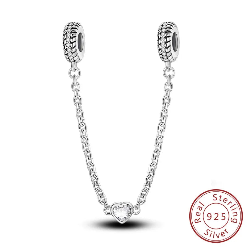 Silver Bow Charms 925 Sterling Silver Pink Heart-shaped Bow Pendants Charms Beads Fit Original S925 Bangle Bracelets DIY Jewelry