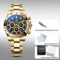 Dulunwe Men's Automatic Mechanical Watch Multi-Function Chronograph Small Dial Design Month Week 24 Hours Date