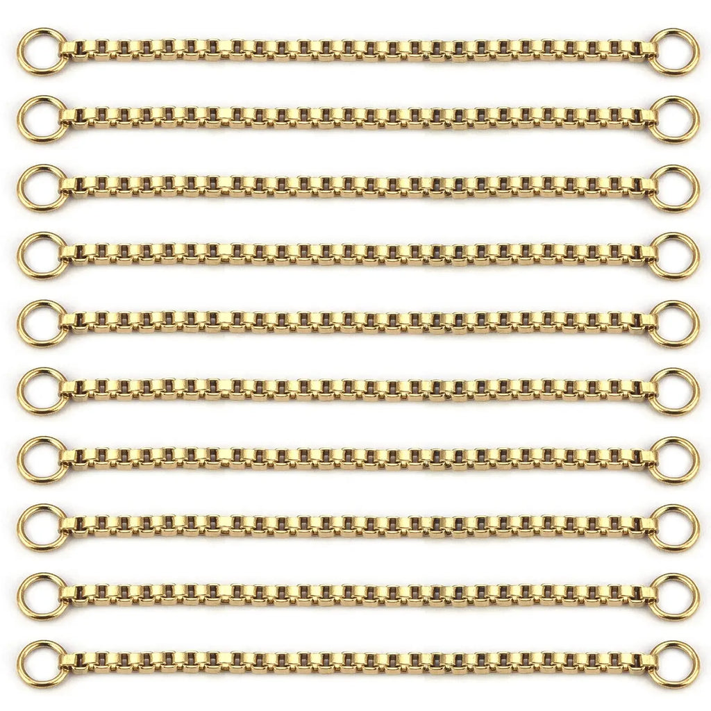 10pcs Stainless Steel Extension Chain No Fade Extended Connector Ball Tail Chain For Earrings Chain Necklace DIY Jewelry Making