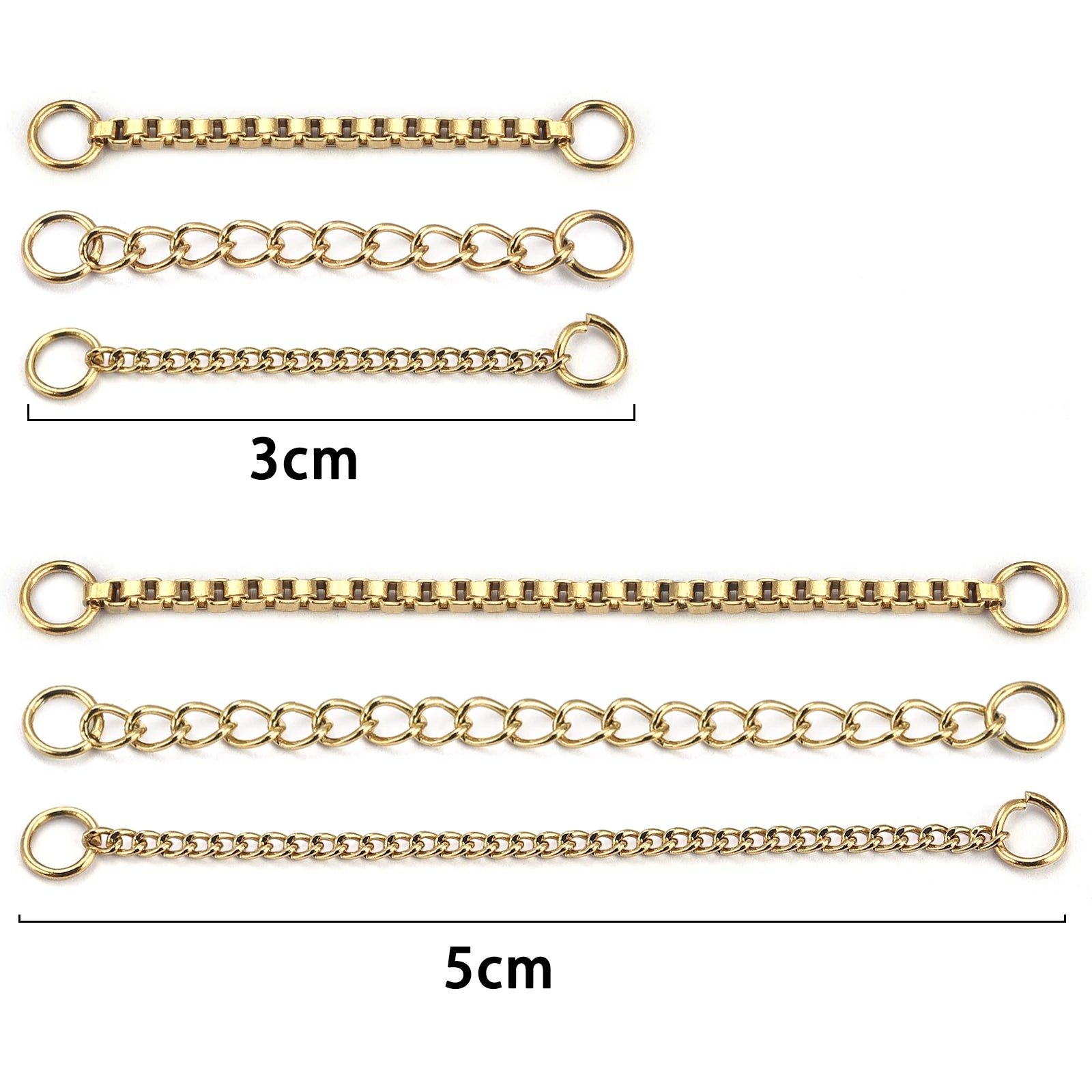 10pcs Stainless Steel Extension Chain No Fade Extended Connector Ball Tail Chain For Earrings Chain Necklace DIY Jewelry Making