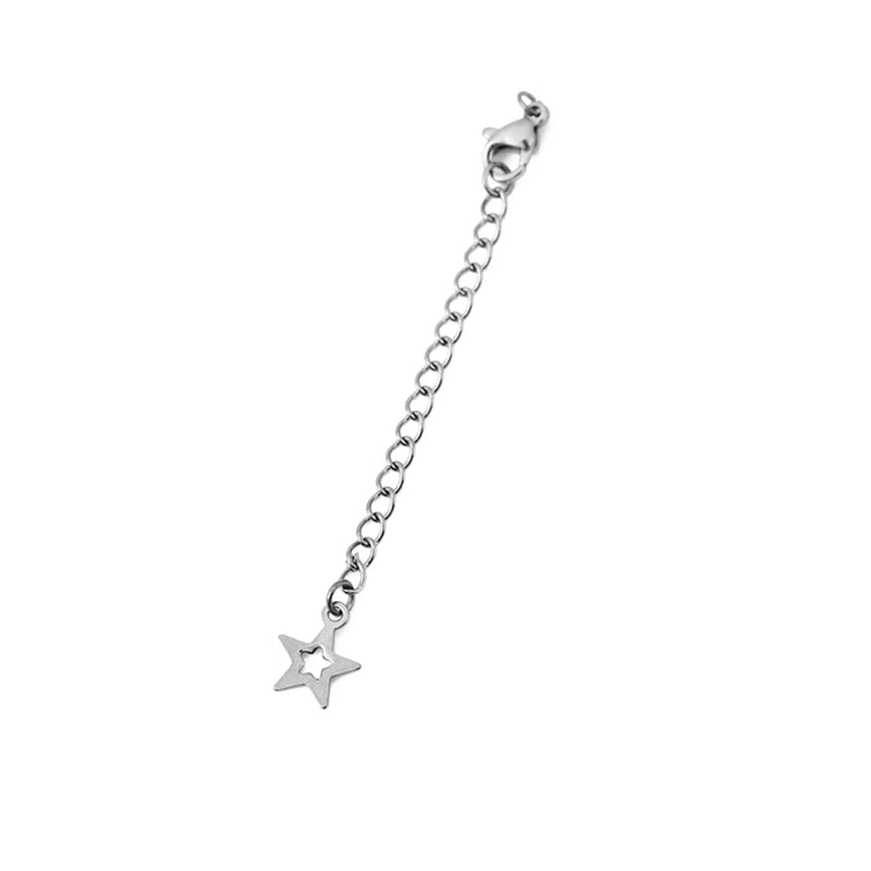 10pcs PVD Never Fade Stainless Steel Extender Extension Chain Extended Tail Chains Lobster Clasps For Necklace Jewelry Making