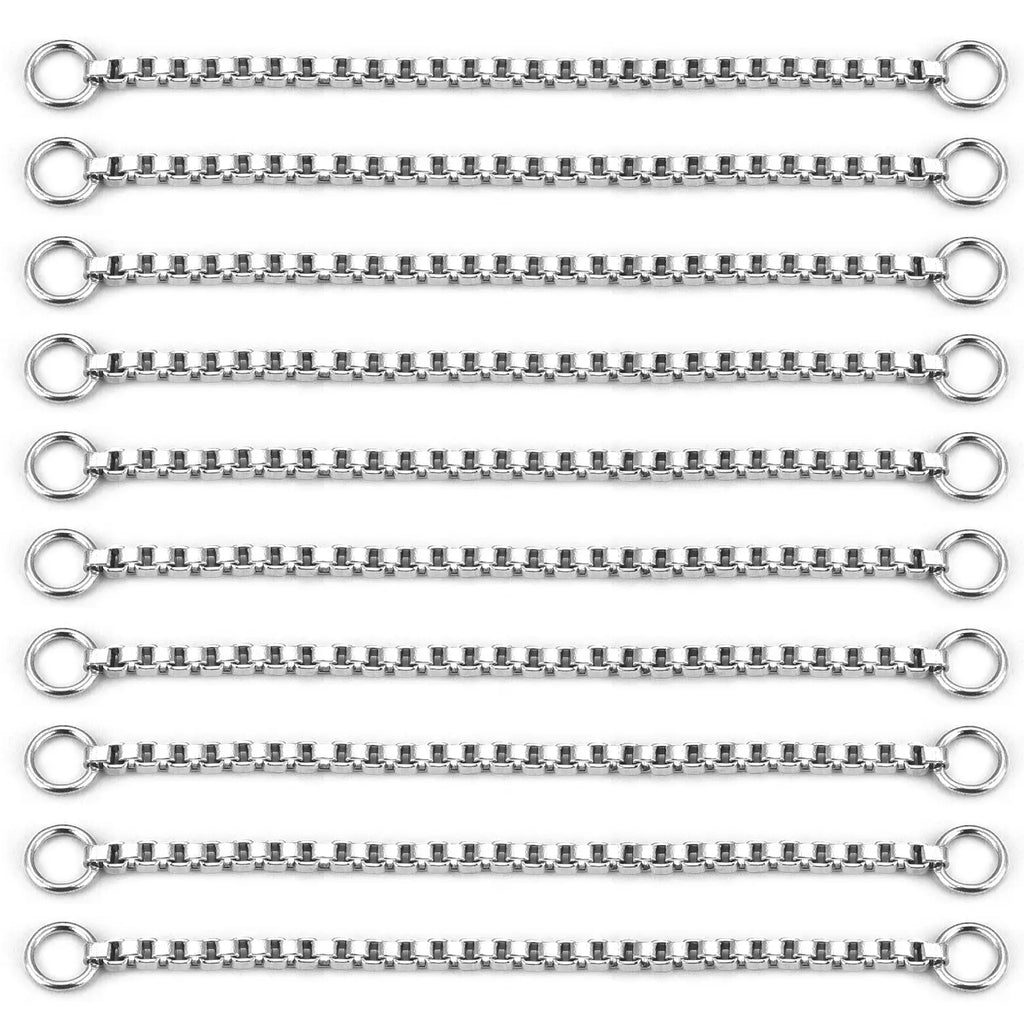 10pcs Stainless Steel Extension Chain No Fade Extended Connector Ball Tail Chain For Earrings Chain Necklace DIY Jewelry Making