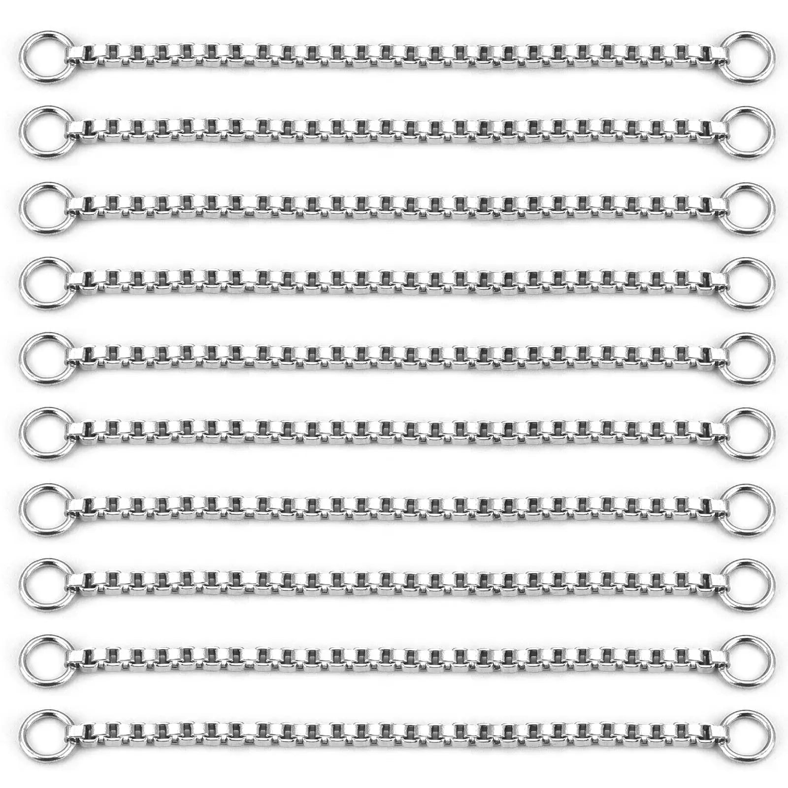 10pcs Stainless Steel Extension Chain No Fade Extended Connector Ball Tail Chain For Earrings Chain Necklace DIY Jewelry Making