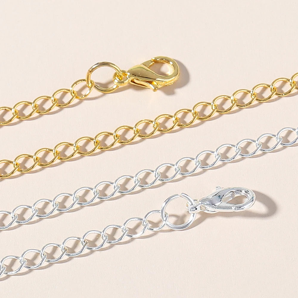 8pcs Plated Copper Extension Chain Lobster Clasps Connectors Metal Extended Tail Chains For Jewelry Making DIY Bracelet Necklace