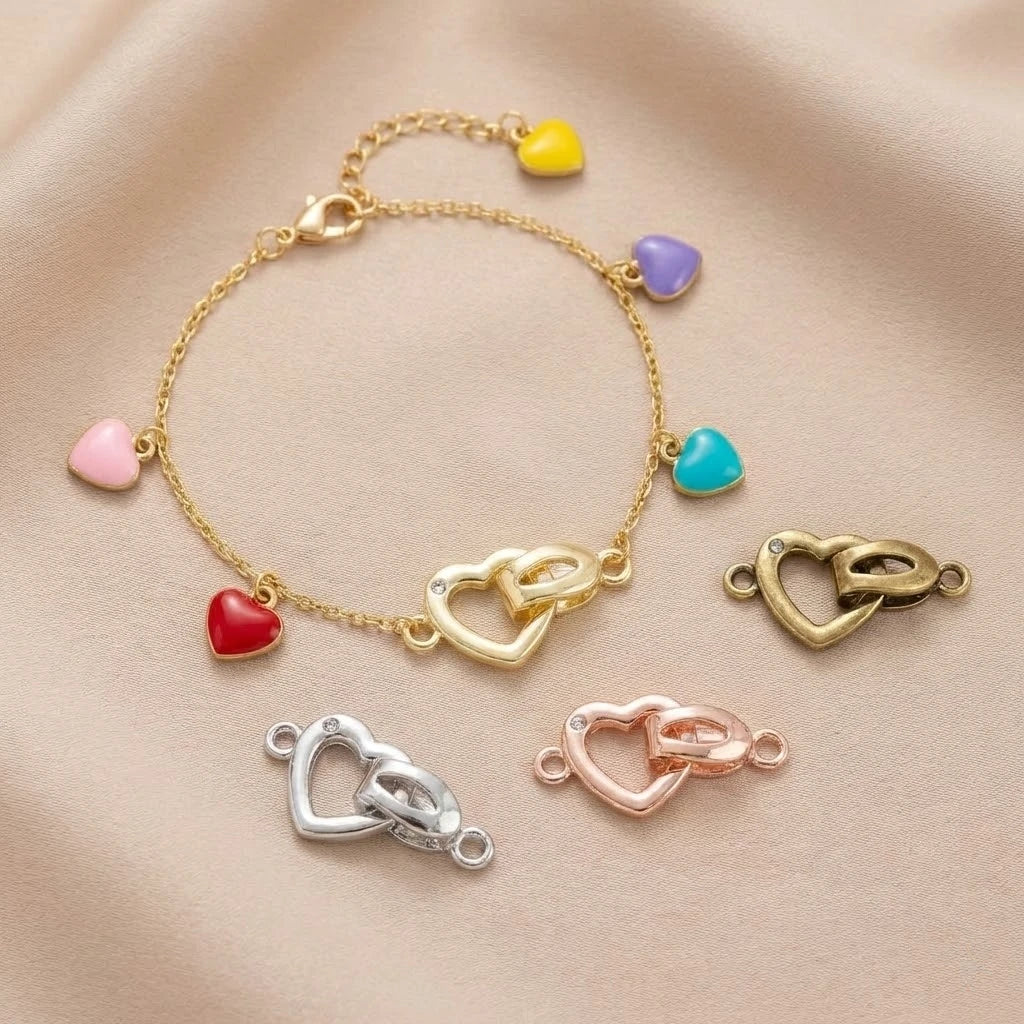 2pcs 18k Gold White Gold Plated Crystal Rhinestone Extension Fastener Clasp Set for DIY Bracelet Necklace and Jewelry Making