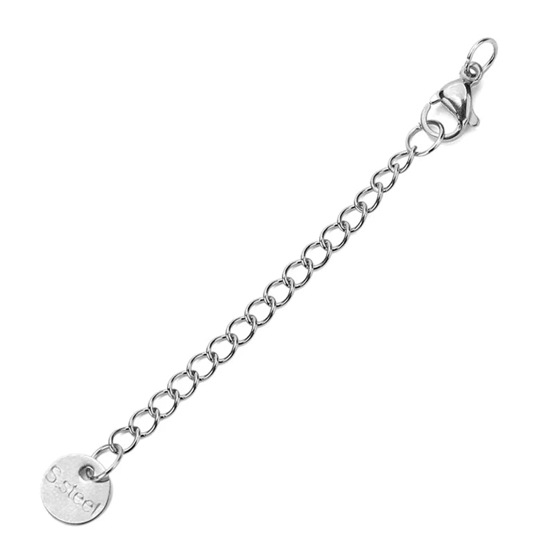 10pcs PVD Never Fade Stainless Steel Extender Extension Chain Extended Tail Chains Lobster Clasps For Necklace Jewelry Making