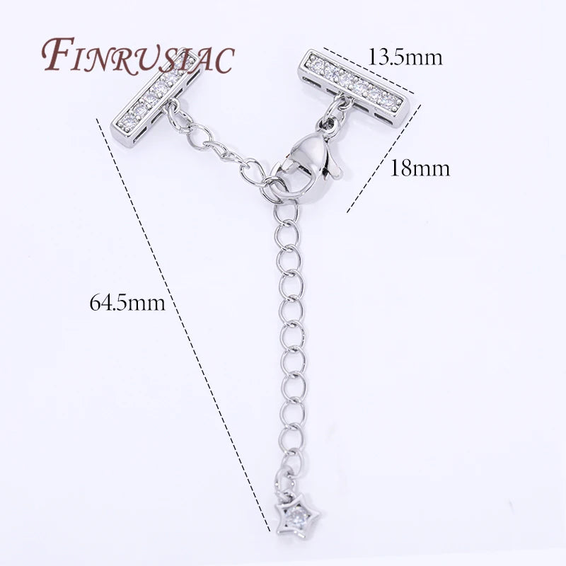 18K Gold Plated 3-row Pearl Necklaces Connectors,Extension Chain with Lobster Clasps For Jewelry Making Supplies DIY Accessories