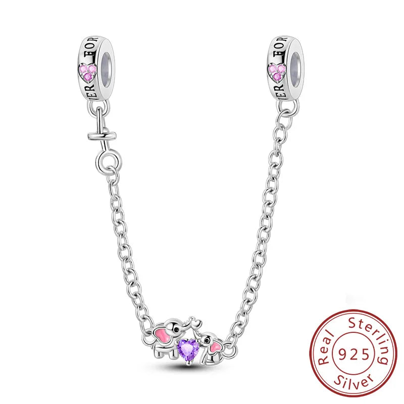 Silver Bow Charms 925 Sterling Silver Pink Heart-shaped Bow Pendants Charms Beads Fit Original S925 Bangle Bracelets DIY Jewelry
