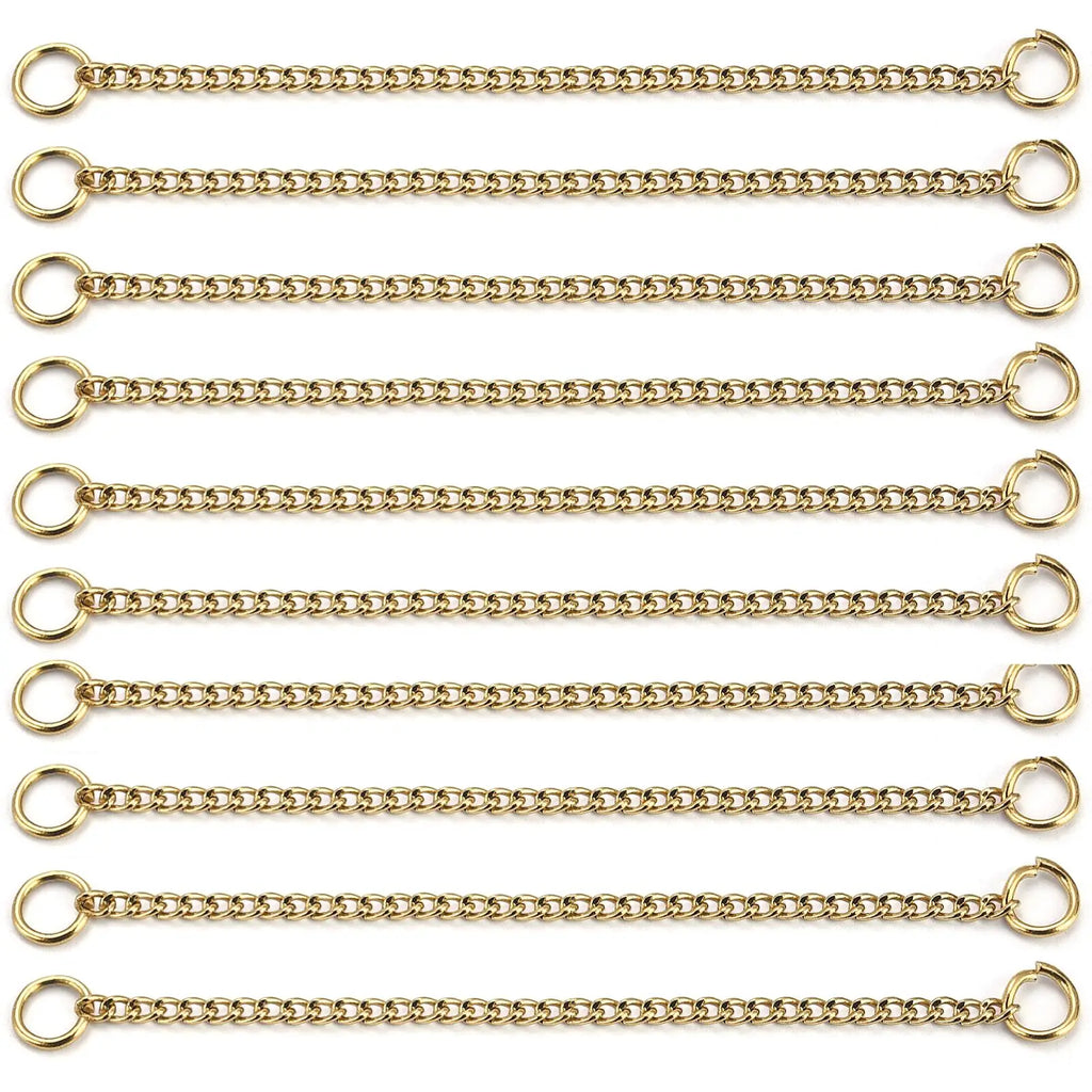 10pcs Stainless Steel Extension Chain No Fade Extended Connector Ball Tail Chain For Earrings Chain Necklace DIY Jewelry Making