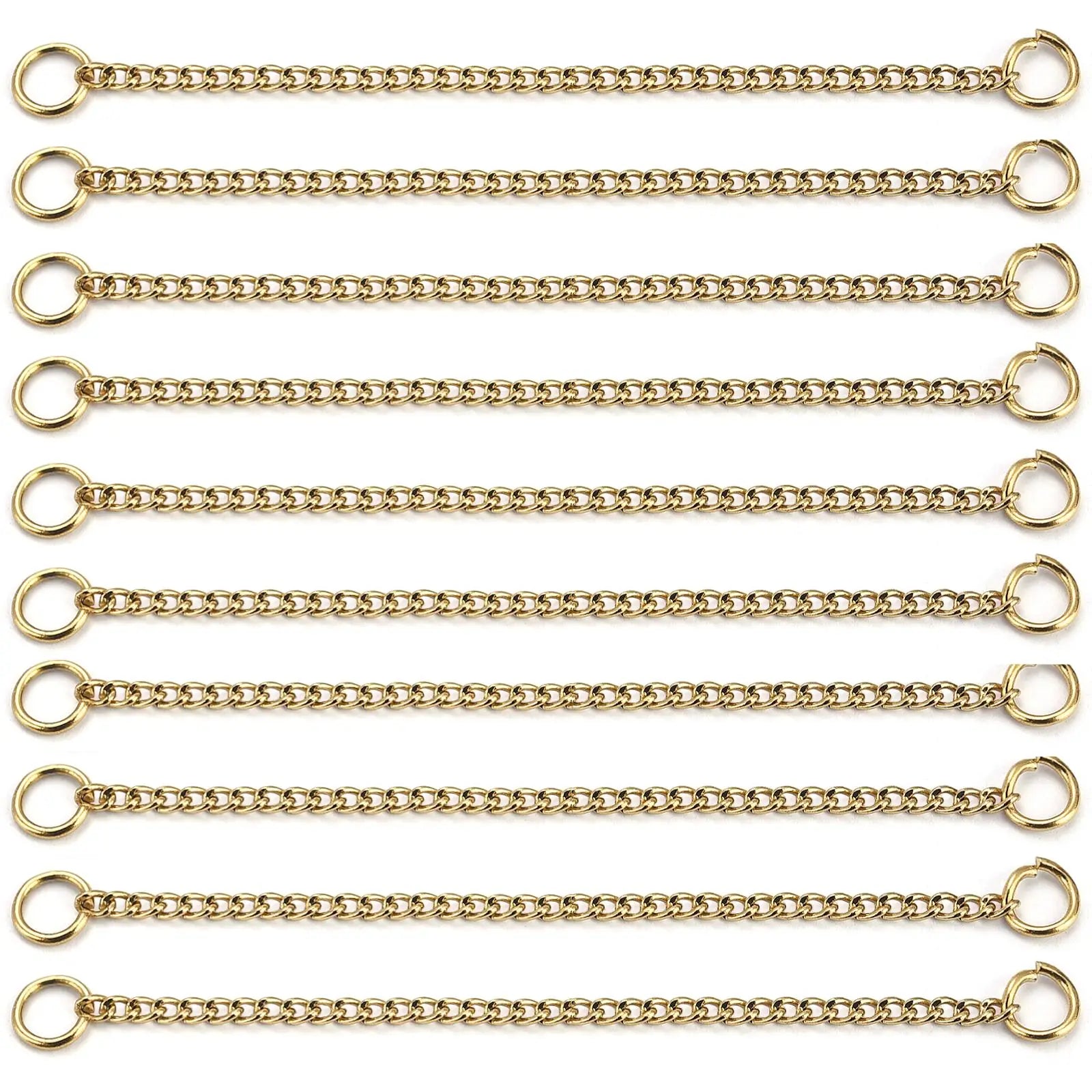 10pcs Stainless Steel Extension Chain No Fade Extended Connector Ball Tail Chain For Earrings Chain Necklace DIY Jewelry Making