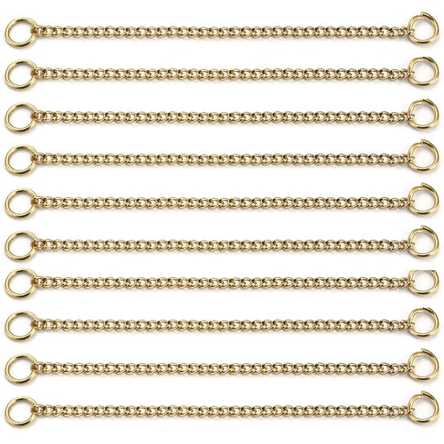 10pcs Stainless Steel Extension Chain No Fade Extended Connector Ball Tail Chain For Earrings Chain Necklace DIY Jewelry Making