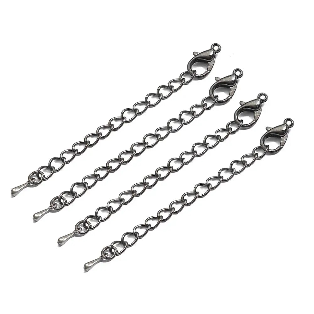 10Pcs/Lot 55mm Tone Extended Extension Tail Chain Lobster Clasps Connector For DIY Jewelry Making Findings Bracelet Necklace